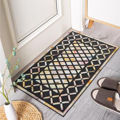 China Household Floor Washable Overseas Best-selling Printed Flocking Rubber Non-slip Decorative Mat for sale