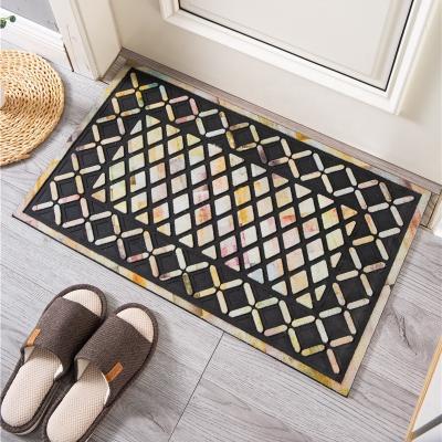 China Indoor Low-Profile Non-Slip Door Mat Washable Rubber Scraper Door Mat Heavy Duty Doormat Shoes for Entrance Garage Patio High Pavements for sale