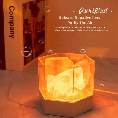 China Modern Cute Mistei Salt Stone Led Night Light Small Large Capacity Lights Diffuse Sleep Lamp Hymalayan Salt Lamp For Usb Charging for sale