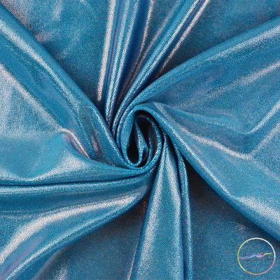 China Spandex Blue Fabric Stretch Polyester Color Costume Stage Cosplay Dancewear Magical Foiling Dress 2021 for sale