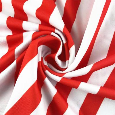 China Stretch customized digital red and stripes white fashionable color stretch household fabric 90%poly+10% spandex ASL31017 yoga fabric for sale