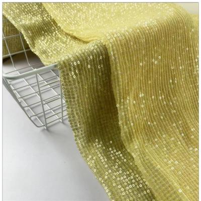 China Double Faced Mesh Pleated Special Sequins 3mm Spring Dance Wear Dress Fashion / Summer Hologram Fabric Wrinkle Fabrics 2021 for sale