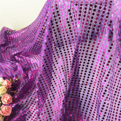 China Metallic Metallics Knit Hologram Polyester Shimmer Party Decoration Shiny Dance Wear Fabrics Costume Fabrics for sale