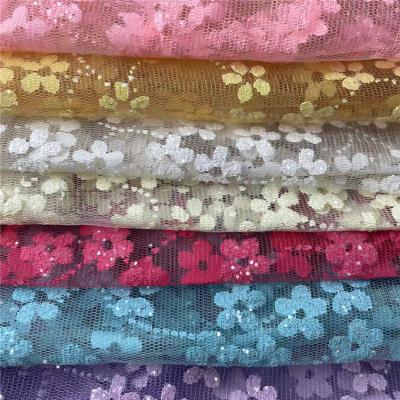 China Metallic Glitter Tulle Mesh DIY Dress Stage Costume Fabric Wedding Dress Fabric Designer Party Dance Wear Dress Fabrics for sale