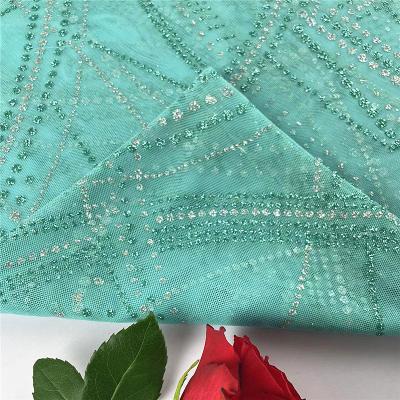 China 2022 Metallic Mesh Glitter Metallic Fabric Shiny Green For Dress, Diy Wedding Apparel Sewing Fabric, Dance Wear Fabric Tulle Fabric for sale