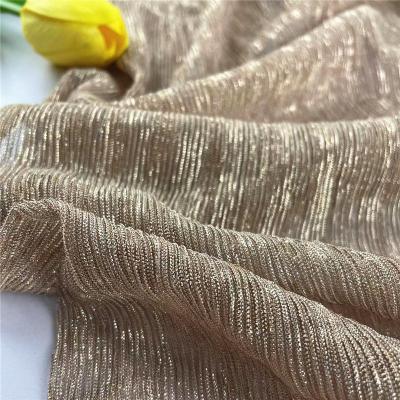 China Double Faced Pleated Special Metallic Gigimi Spring Suit Dress Fashion Fabrics 2022 / Summer Fabric Wrinkle for sale