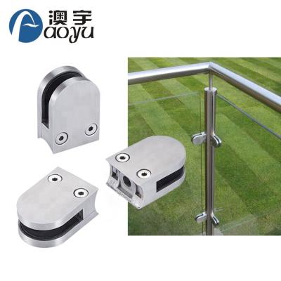 China Casting/Stamping Glass To Clamp Exterior Hand Railings Stainless Steel Baluster Clamp Glass Clips For 8-12mm for sale