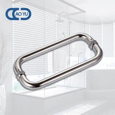 China Modern Stainless Steel Double Sided Mirror Polished Glass Door Pull Handles Made In China for sale