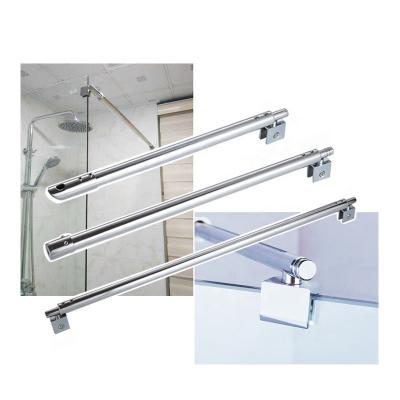 China Bathroom Glass Pull Rod Shower Support Bar 304 Stainless Steel Modern Adjustable Wall for sale