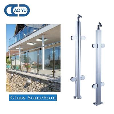 China Modern 304 Stainless Steel Balcony Bracket Factory Outlet Balustrade Stair Railing Glass Hardware for sale