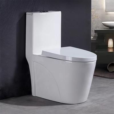 China Hot Selling Automatic Operation Wholesale S Trap WC Toilet Set Sanitary Ware Lavatory One Piece Ceramic Toilet for sale