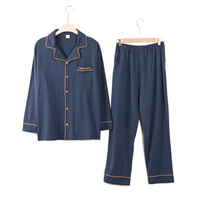 China Custom Cotton QUICK DRY Two Piece Sleepwear Mens Pajamas Loungewear Button Up Pajamas Set for sale