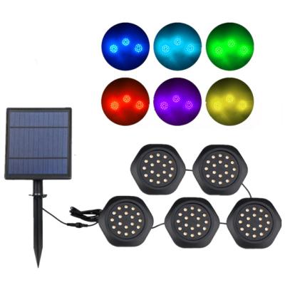 China ROAD Outdoor Swimming Pool Floodlight LED Solar Landscape Underwater Dive Light,RGB Color Pool Decorative Amphibious Solar Lawn Lamp for sale