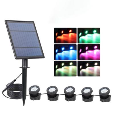 China ROAD RGB Outdoor Swimming Pool Spotlight IP68 Color Park Landscape Pool Solar Underwater Waterproof Led Outdoor Garden Lamp for sale