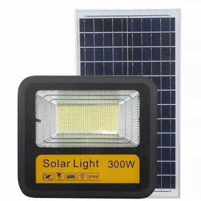 China Hot Sale 30W 60W 100W 200W 300W New Outdoor High Bright Garden Light Remote Control Led Solar Powered Flood Light for sale