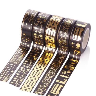 China ANTI-STATIC Hot Sale 15MM Gold Foil Amazon Washi Tape Skinny Masking Decorative Package For Crafts, Gift Wrapping, Holiday Decoration for sale