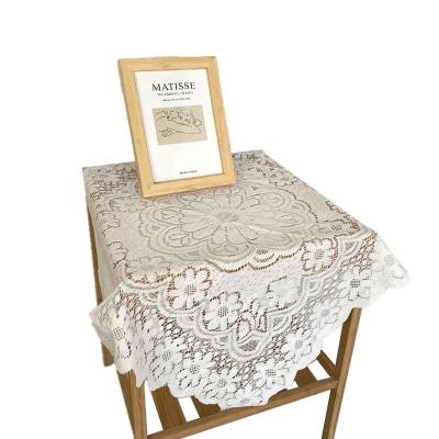 China Retro INS Oilproof Crochet Tablecloth Tablecloth Office Bedside Blanket Cafe White Handmade Lace Tablecloth for sale