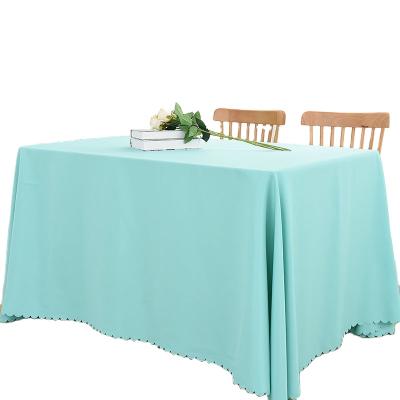 China Rectangle Soft Protector Solid Color White Pink Tablecloth Dining Cover Table Clothes For Wedding for sale