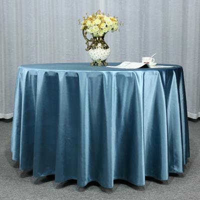 China Red Victory Satins Table Cover 132 Events Tablecloths Round Satin Polyester Round Tablecloth for Wedding and Event for sale