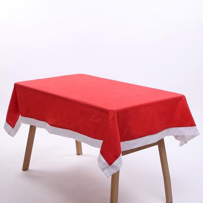 China Wholesale Decoration Christmas Ribbons Printed Cloth Table Cloth European Seasonal Christmas Table Cloth for sale