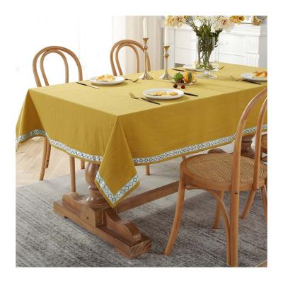 China Linen Table Cloth Mantel de lino Baumwoll de tischdecke Nappe d'en linen Leinen Tischdecke Rectangle Cotton Blanket Soft White Tablecloth for sale