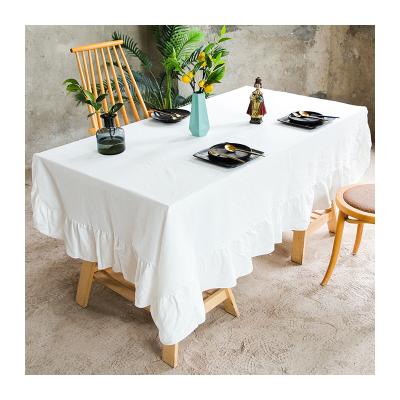 China Celebrity Thick Canvas Wedding Party Pop Web Pop Decoration Cotton Table Cloth 100% White Cotton Tablecloth for sale