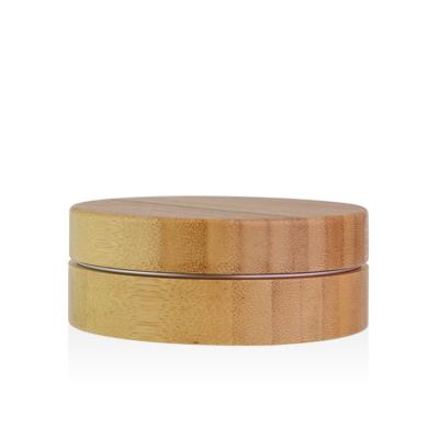 China Cosmetic Packaging Bamboo Body Butter Jars 120g 120ml Soap Bar Container 100g 100ml Bamboo Jar With Aluminum Coating for sale