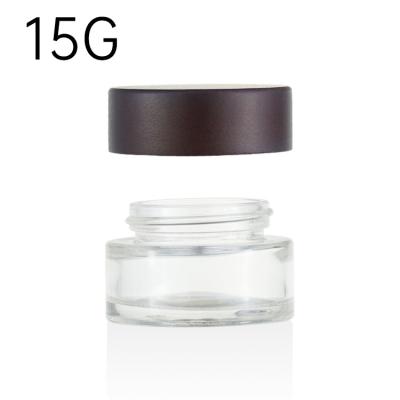 China Cosmetics Glass Cosmetic Jars 15g 30g Packaging Skin Care Cream Jar Bamboo Cream Jar For Vanilla Wax Balm for sale