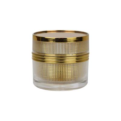 China Luxury Cosmetic Jar 30ml 50ml Acrylic Cream Jar Skin Care Cream Cosmetics Containers And Jars 30g 50g Gold Packaging for sale