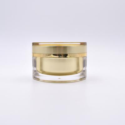 China Unique Acrylic Skin Care Cream Skin Care Packaging 15ml 30ml 50ml Gold Cosmetic Containers Eye Shape Face Cream Containers With Screw Cap for sale