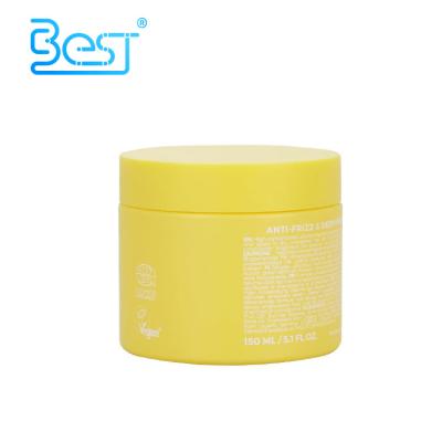 China 100ml 150ml 200ml 250ml Body Butter Cosmetic Containers 120ml Light Yellow Color Wide Mouth 4oz Plastic Hair Wax Jar for sale