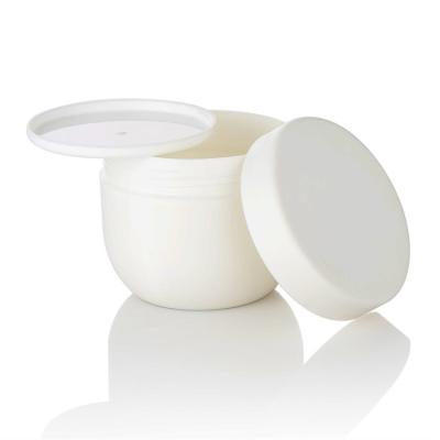 China Skin Care Cream Cosmetic Packaging 10ml 15ml 20ml 30ml 100ml 150ml 200ml 250ml White Oval PP Jar With White Cap for sale