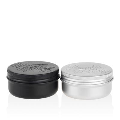 China Aluminum Cosmetics Tin Eco Friendly Jars Silver Jar With Screw On Aluminum Lid for sale