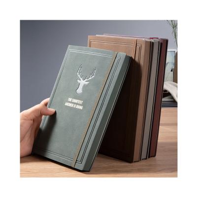 China Eco - Friendly Paper Cheap Custom Soft Felling Leather Bound A5 Notebook for sale