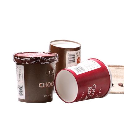 China Customized Disposable Paper Plastic Disposable Design Filling Machine Cone Lid Glass Spoon and Sundae Ice Cream Cup for sale