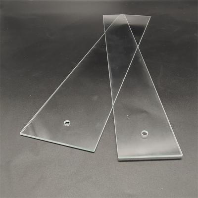 China Modern 2mm tempered ultra clear glass with smooth CNC glass edge and glass hole for sale