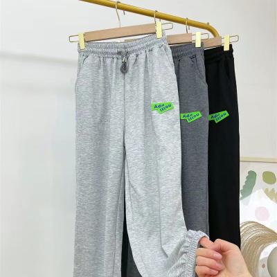 China Support Breathable Standard OEM Embroidered Fine Workmanship Eco-Friendly Breathable Sports Track Pants For Lady for sale