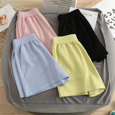 China 2022 Soft Breathable Terry Lounge Bathing Shorts Sweat Shorts High Quality Plain Cotton Summer Beach Woman Shorts for sale