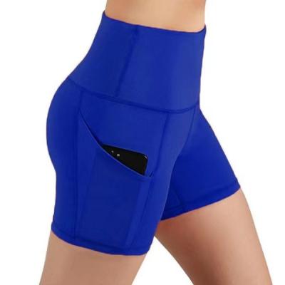 China The Breathable 2022 Women Workout Yoga Shorts High Waist Booty Lift Gym Shorts Crack! crack! ruched butt sports lifting short pants with pocket for sale