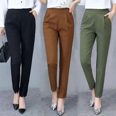 China High Waist Lady Suit Pants Women Autumn Straight Leg Slacks Office Breathable Casual Pants for sale