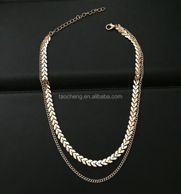 China CLASSIC 2021 New Arrivals Hot Sale Fashion Gold Color Fishbone Design Necklace for sale