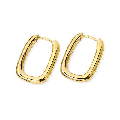 China Fashion TRENDY U-shaped Minimalist Design Geometric Clip On Earring S925 Stamp Cavity Oval Around Circle Earrings For Women for sale