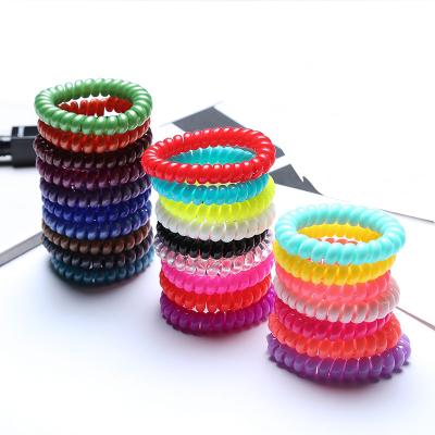 China Popular Bulk Wholesale Elastic Plastic Phone Rope Hair Ties for sale