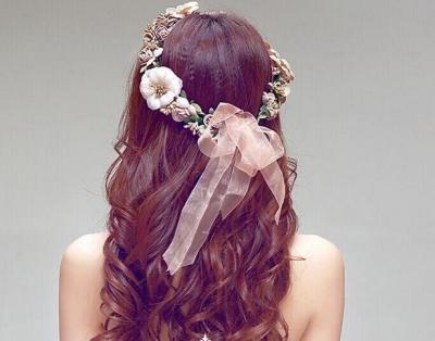 China Fashional Beautiful Women Fashion Flower Crown Garland Floral Headbands for sale