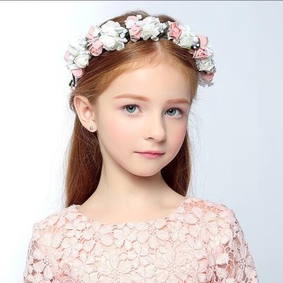 China Sweet Floral Wreath Headband Flowers Wedding With Girl for sale