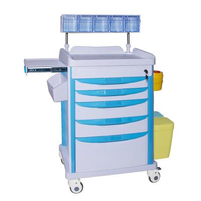 China Modern Wholesale Clinic Hospital Department Anesthesia Drugs Medical Emergency Trolley Cart for sale