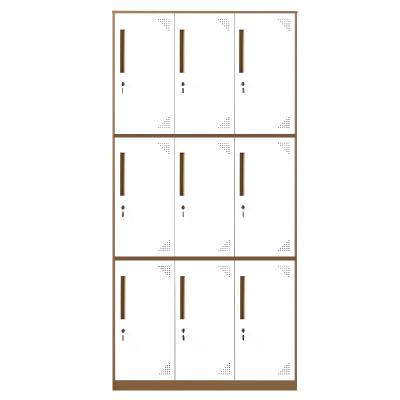 China Commercial Storage Function Office Furniture 9 Door Metal Locker For Gym Office Living Room Dressing Cabinet for sale