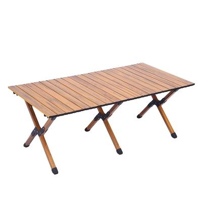 China Modern Ultralight Grain Aluminum Alloy Folding Wooden Table Small Mini Portable Table For Camping for sale