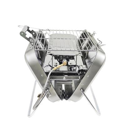 China Design 410 Height Adjustable Professional Stainless Steel Folding Gas BBQ Portable Outdoor Grills for sale