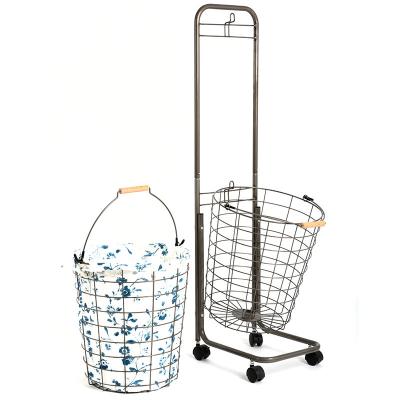 China Behind Doors/On Walls Cheap Price Laundry Hamper Metal Stackable Wash Basket Wash Basket for sale